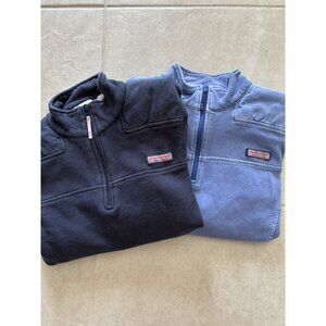 Vineyard Vines Sweater‎ Womens Medium Blue Quarter Zip Set Preppy Cozy Nautical